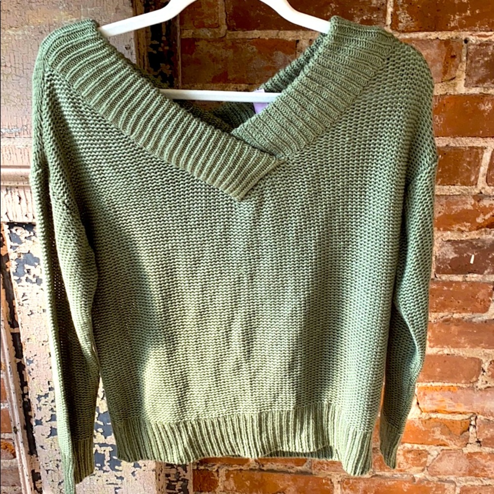 Olive green knitted sweater